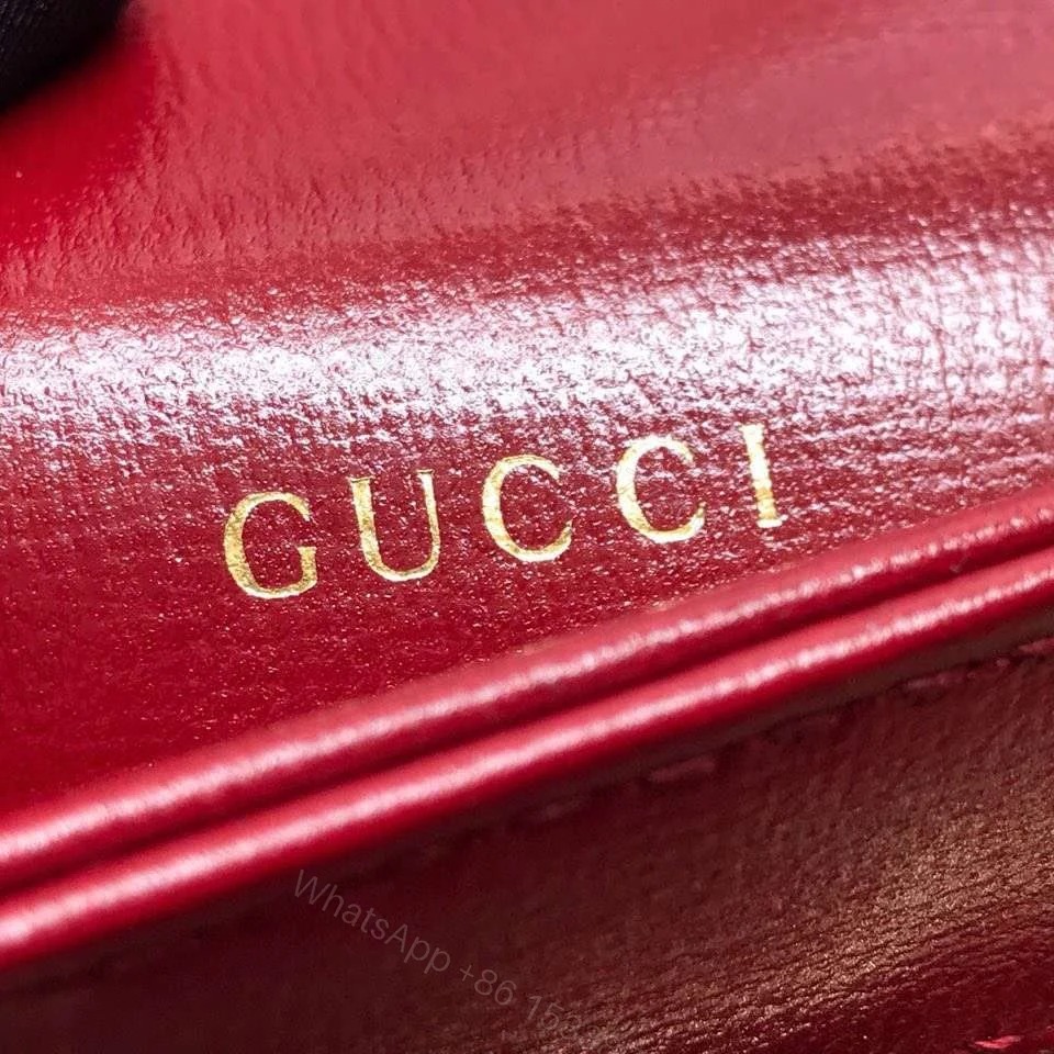 View 9 of Gucci 1955 Horsebit Women’s Handbag Super Smooth Red Leather 25cm