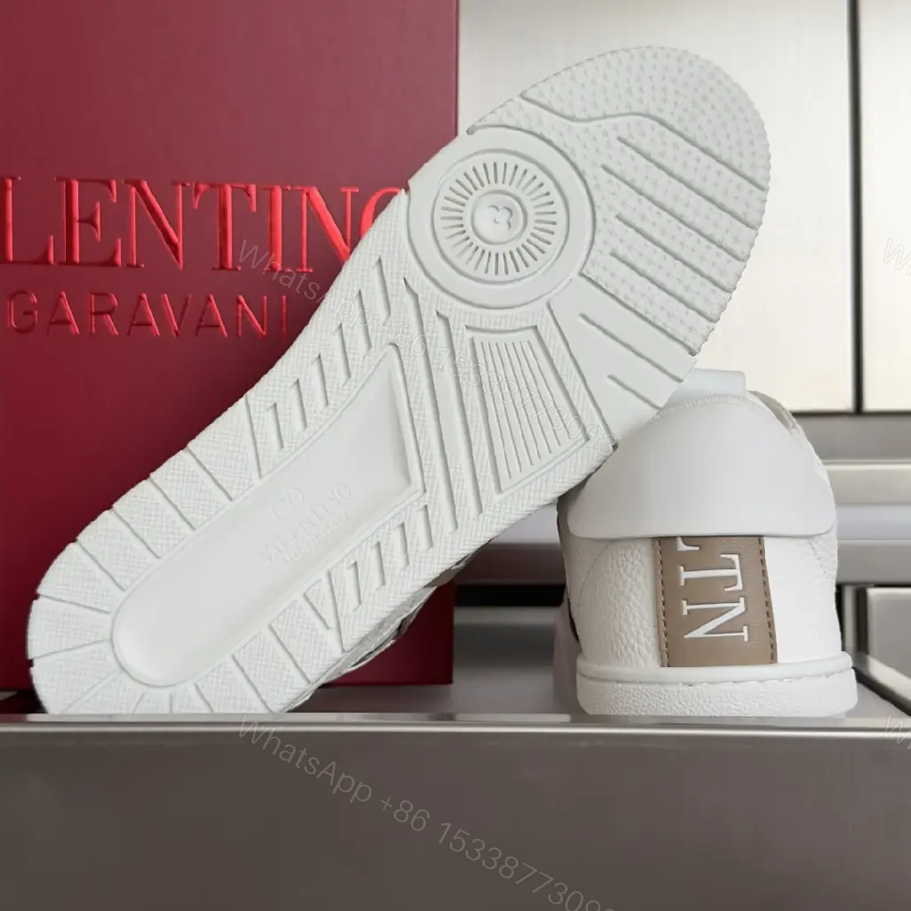 View 8 of White Leather Luxe Trainer: Subtle Designer-Influenced Accents