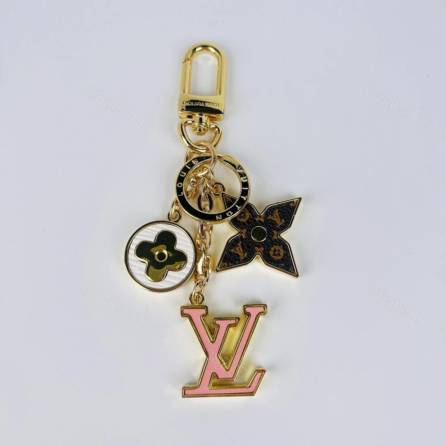 View 5 of Louis Vuitton Lv Logo Bag Charms Key Holder