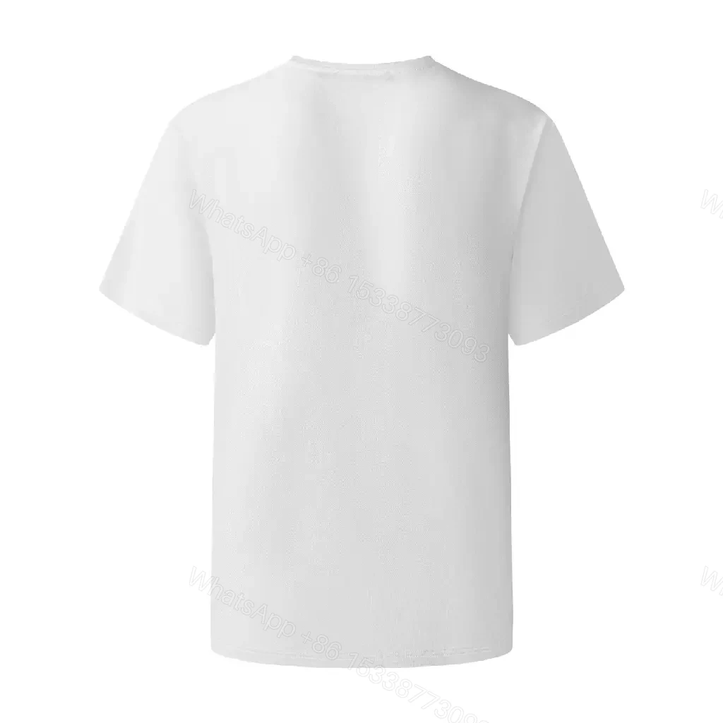 View 9 of Premium Cotton Tee: Minimalist White Crew Neck with Metallic Badge