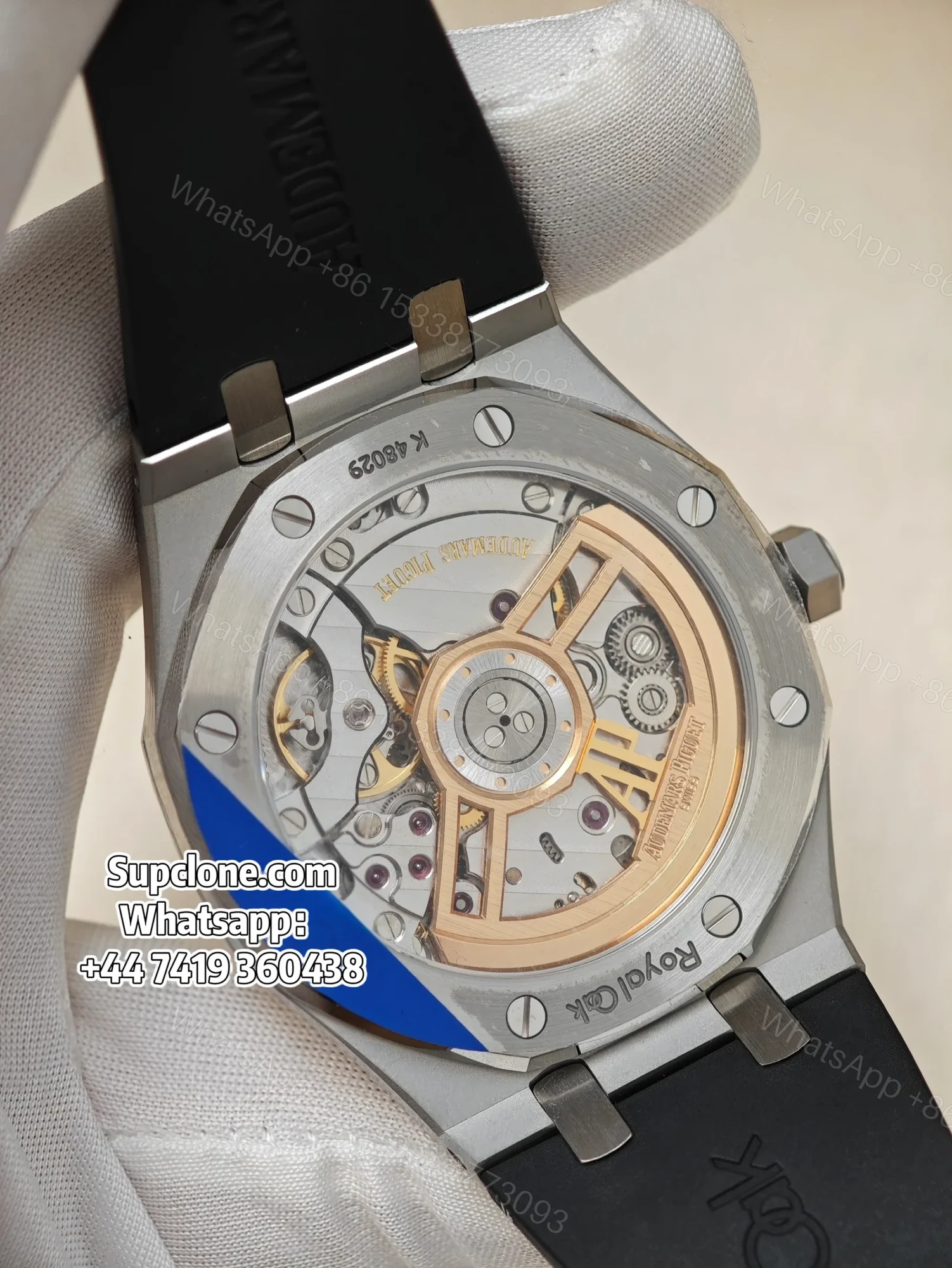 View 5 of Audemars Piguet Super Clone Royal Oak 15510 Green Dial Black Rubber Strap