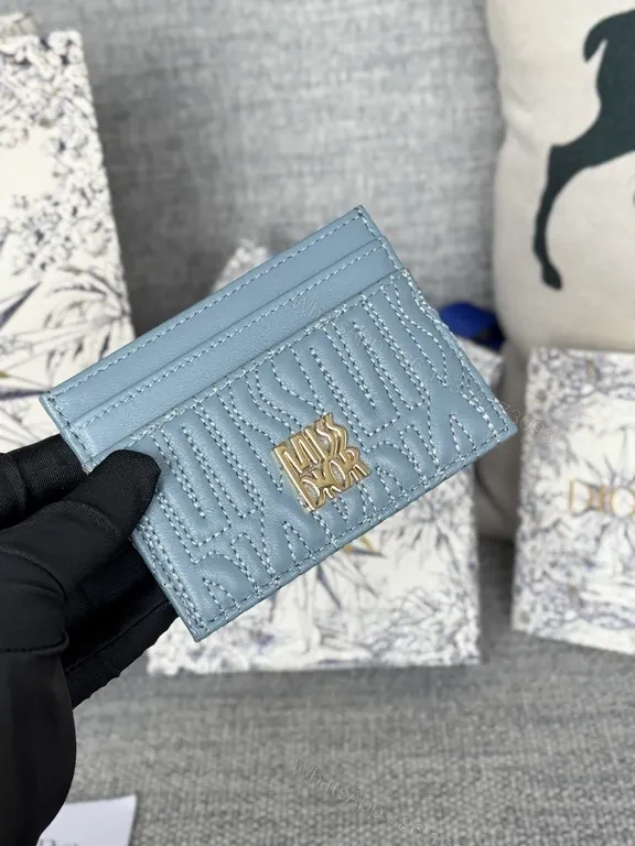 View 4 of Textured Leather Cardholder: Dior-Inspired Compact Luxury