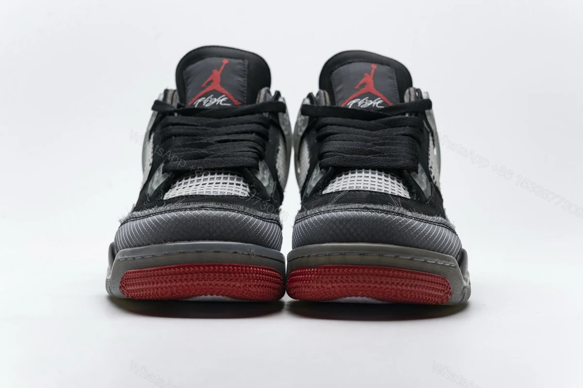 View 4 of OFF White x Air Jordan 4 Retro Bred CV9388-001