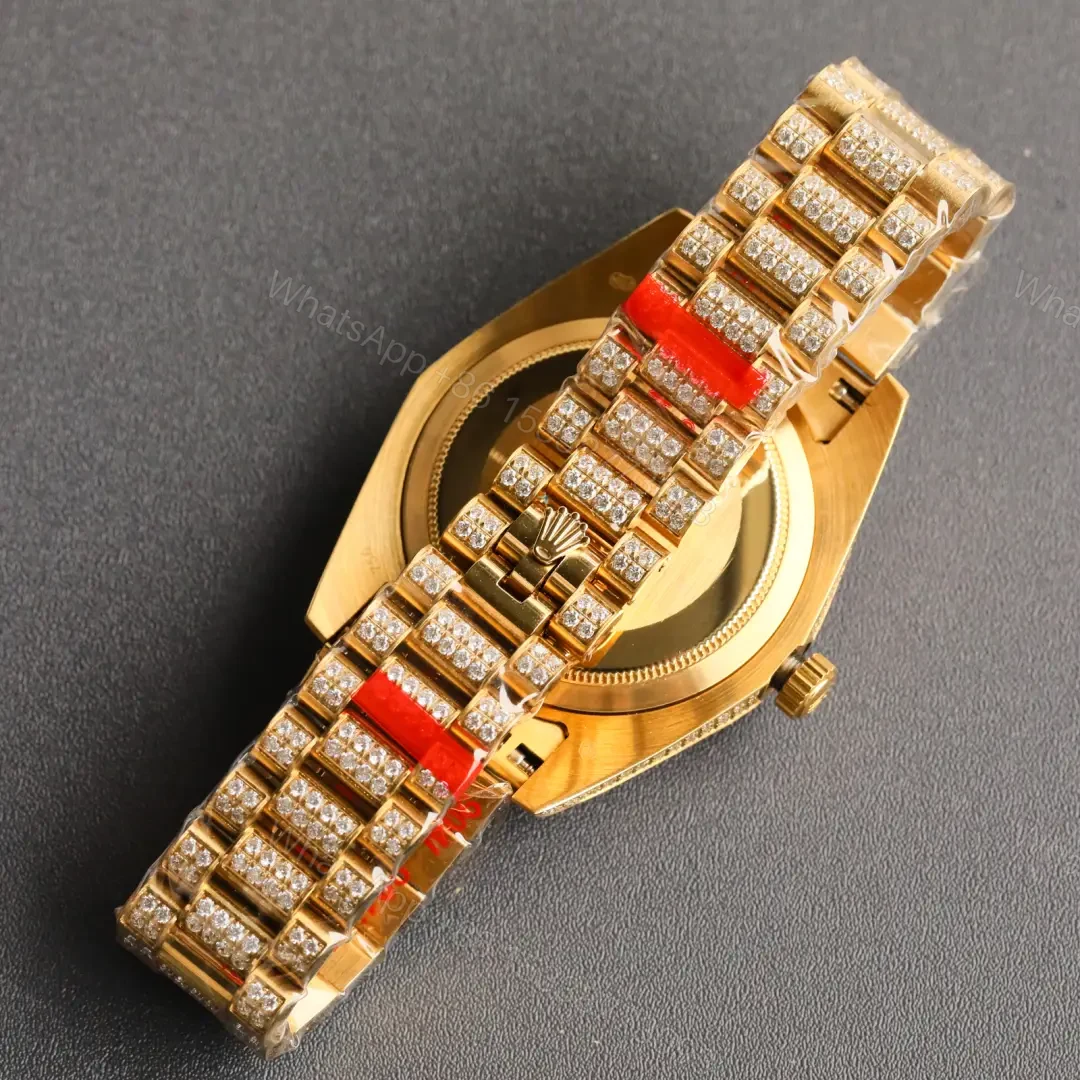 View 9 of Stunning rolex day date replica 41MM Yellow Gold Ruby Diamond Edition RG-DD-41MM-YG-RUBY-DIAMOND