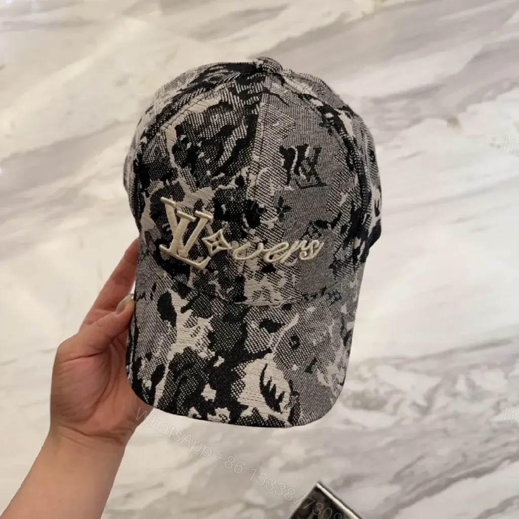 View 7 of Black & White Camouflage Cap with Metallic Emblem (Unisex)