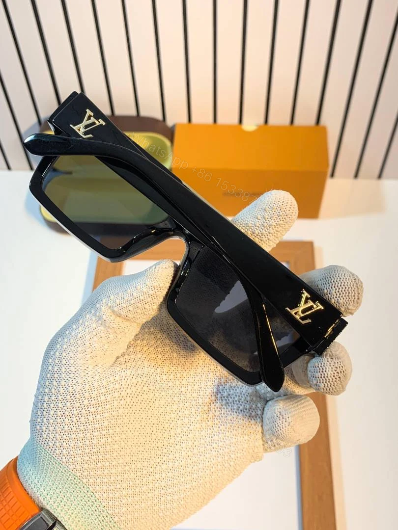 View 3 of First Copy Louis Vuitton 1984 Black Gold Sunglasses