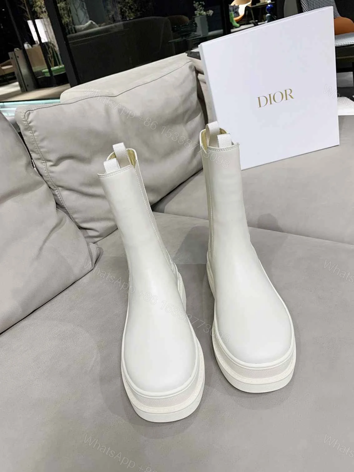 View 2 of DIOR TRIAL ANKLE BOOTS LEATHER WHITE
