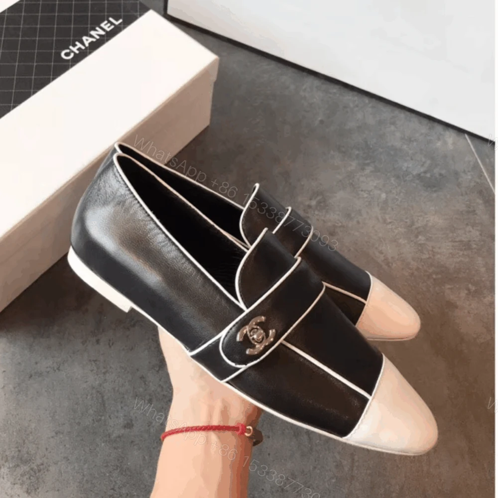 View 4 of Chanel CC Cap Toe Slip On Loafers Black