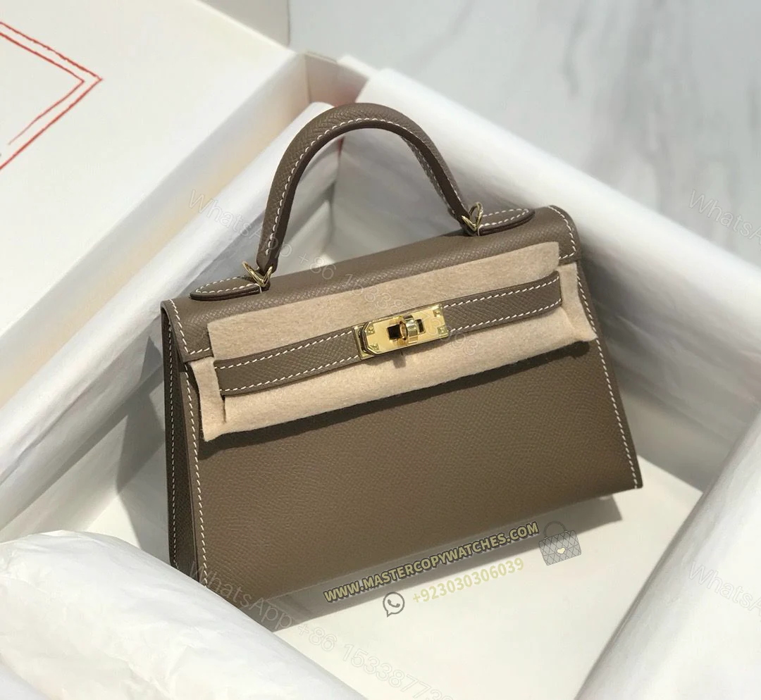 Hermes Mini Kelly Epsom 20 Grey — view 1