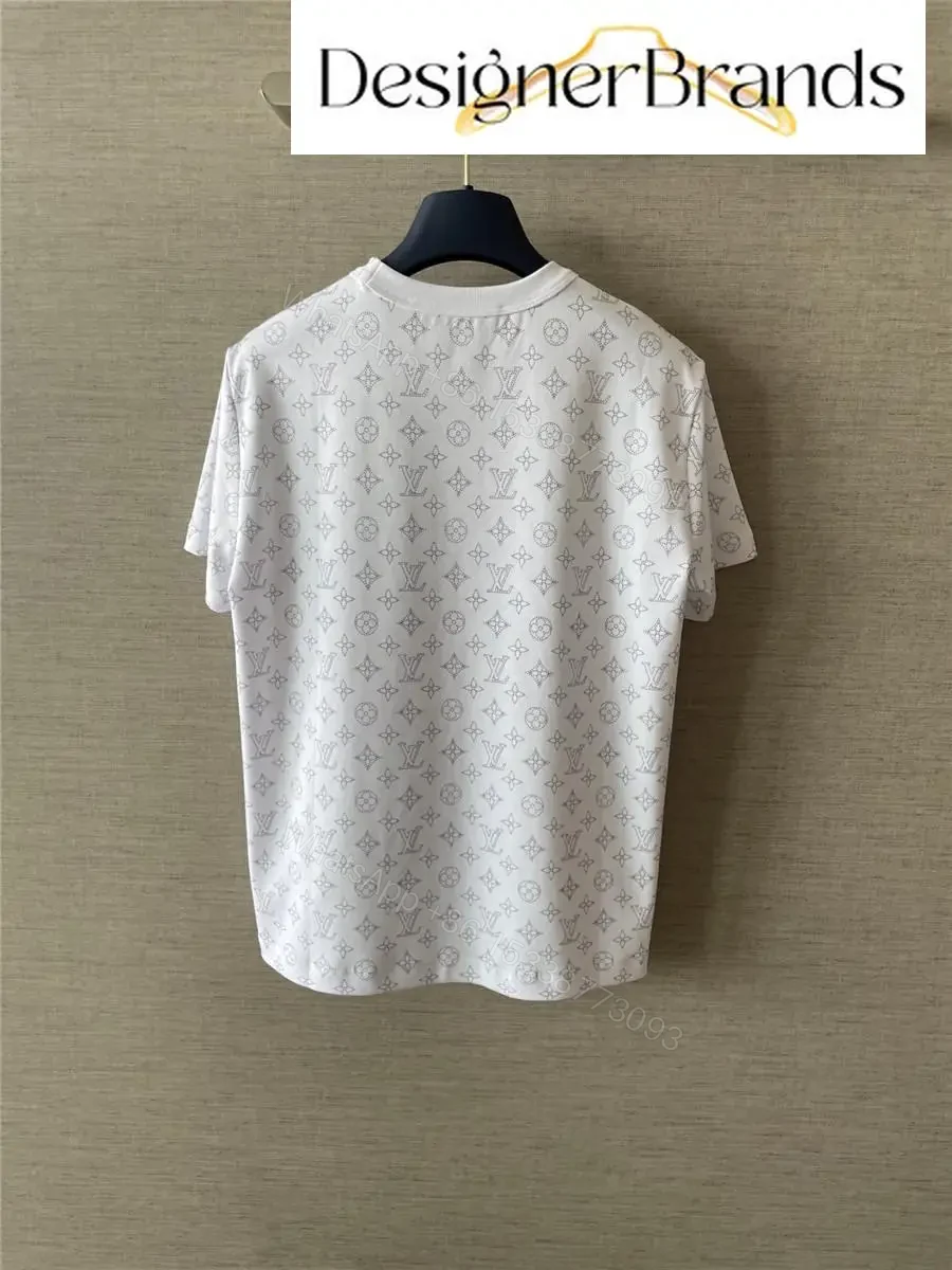 View 6 of White Monogram Trim Tee - Subtle Luxury, All-Day Comfort