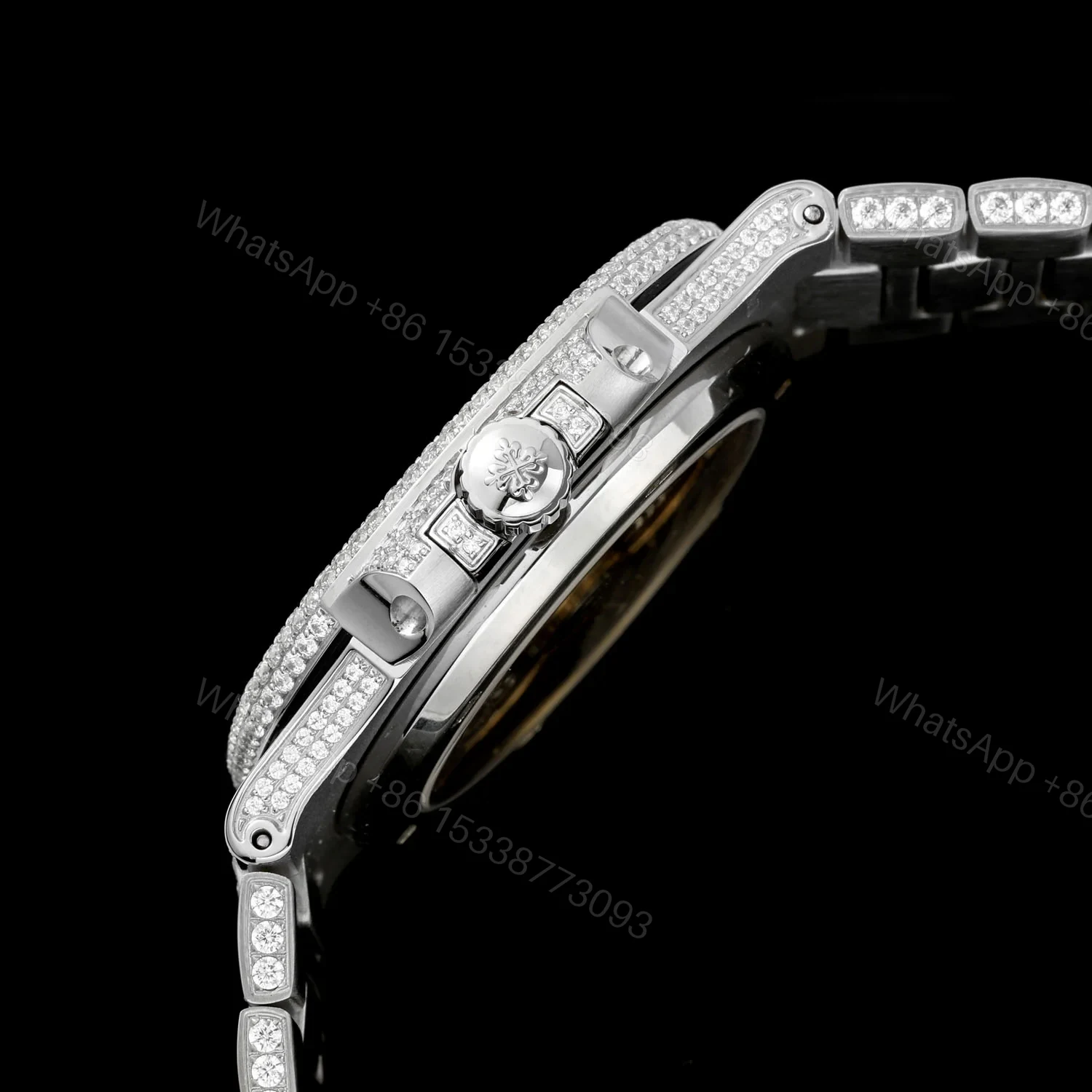 View 7 of Patek Philippe Nautilus 5711 BD1 Full Diamond Pavé Watch 40mm Luxury Edition AMG-PP-BD1-5711-2600-DIAMOND
