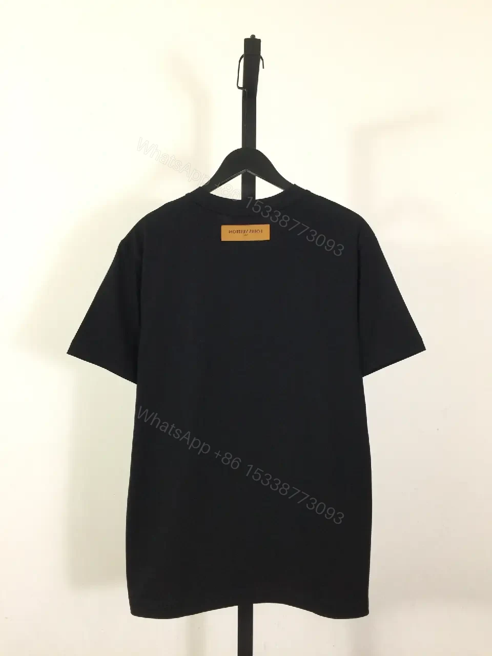 View 4 of Black Cotton Oversized Tee LV Monogram Floral T-Shirt