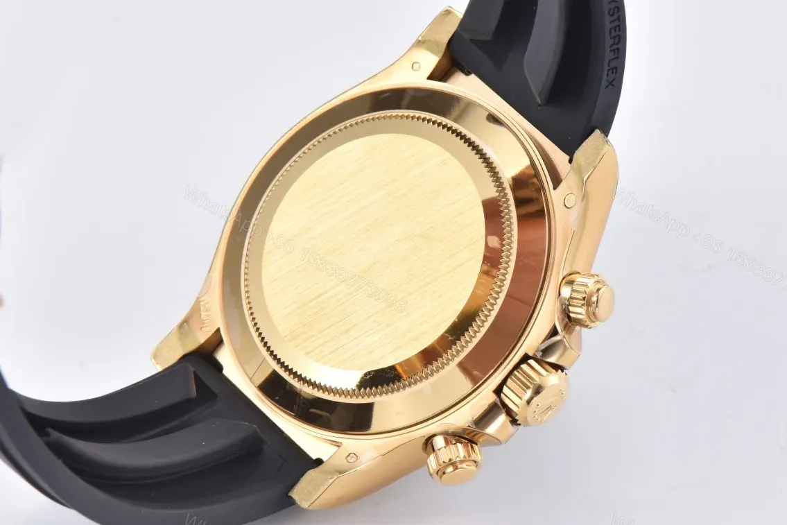 WWF Factory Clean Factory – **Rolex Gold Daytona Black Rubber Strap — view 1
