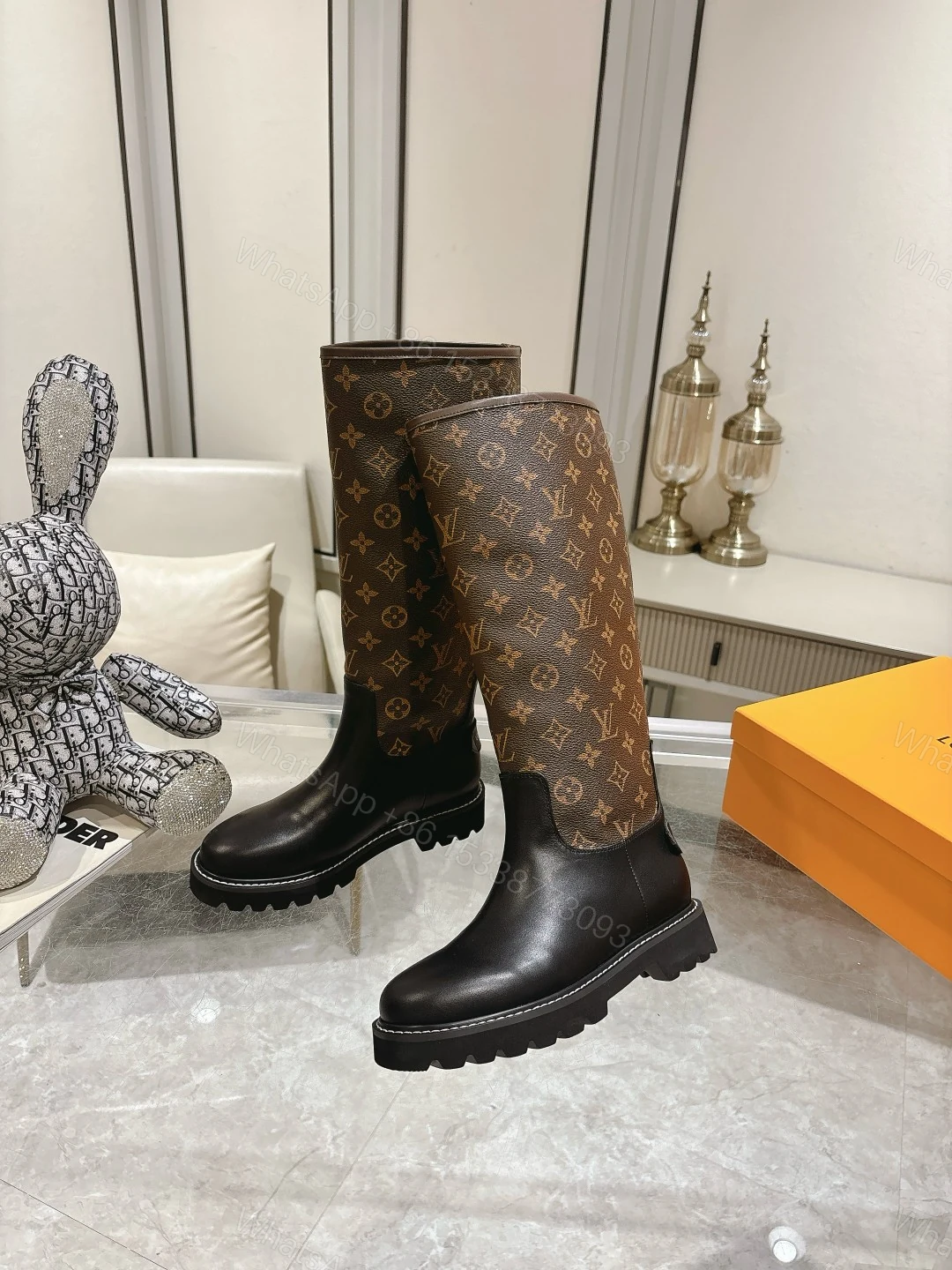View 2 of LOUIS VUITTON ASPEN PLATFORM ANKLE BOOT MONOGRAM BROWN