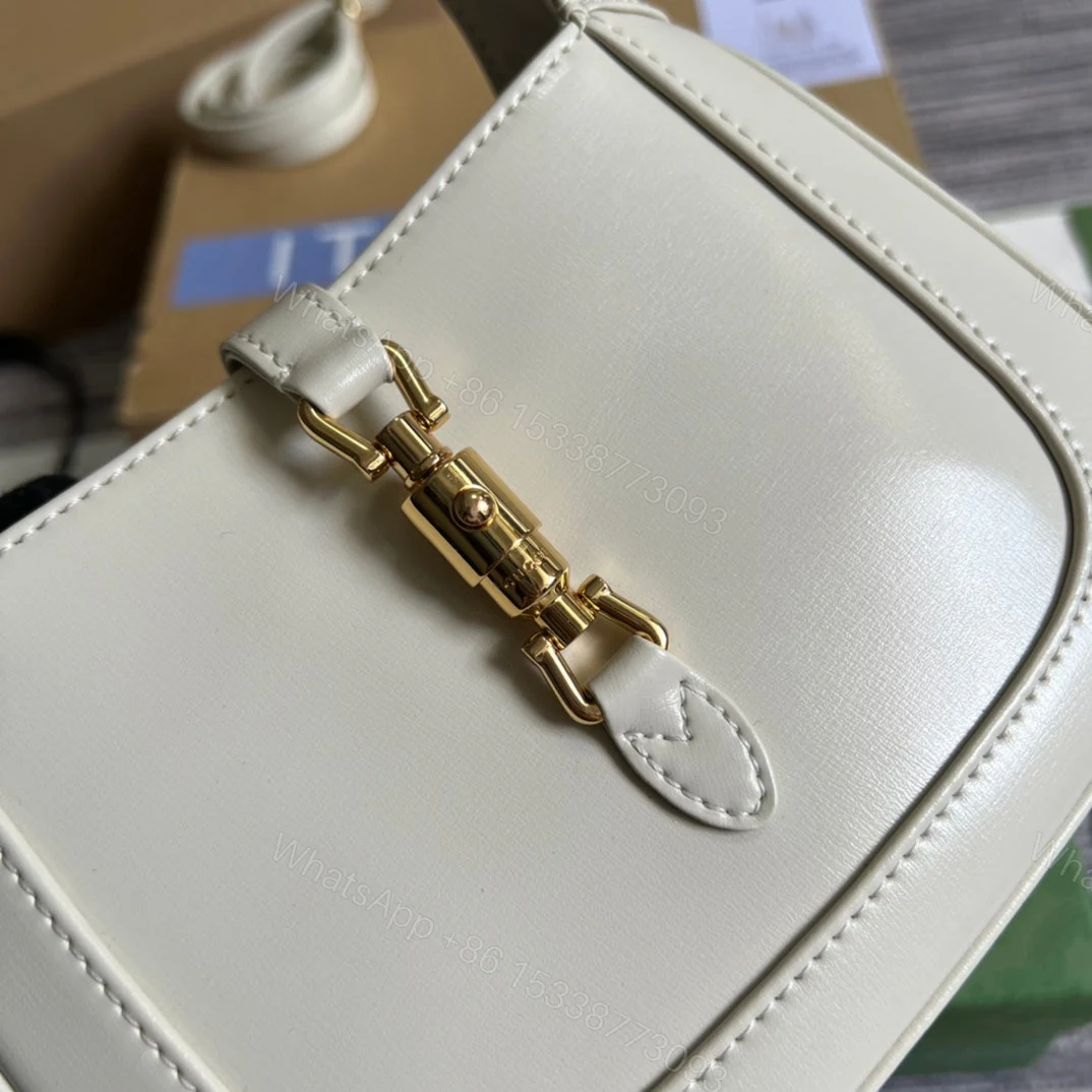 View 4 of GG JACKIE MINI 19 SHOULDER BAG IN WHITE CALFSKIN