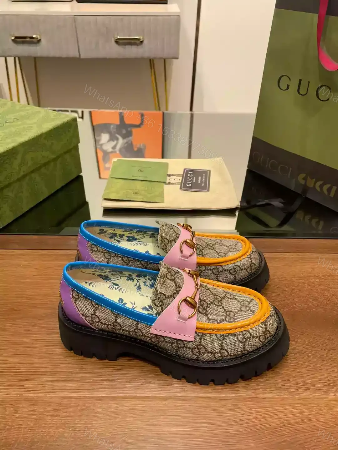 View 3 of GG MONOGRAM-EMBELLISHED LOAFERS – LDG21