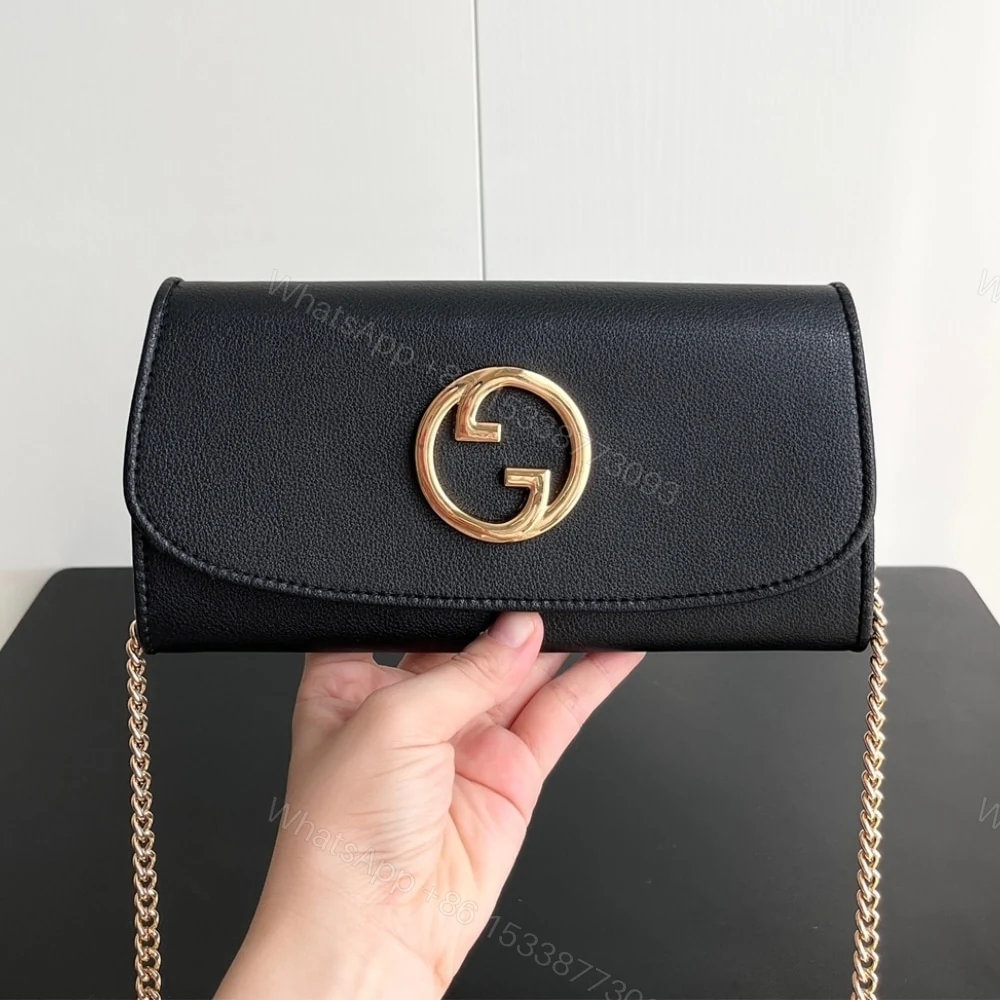 View 2 of Gucci Blondie Continental Chain Wallet Black ‎21Cm 725215 UXX0G 1000