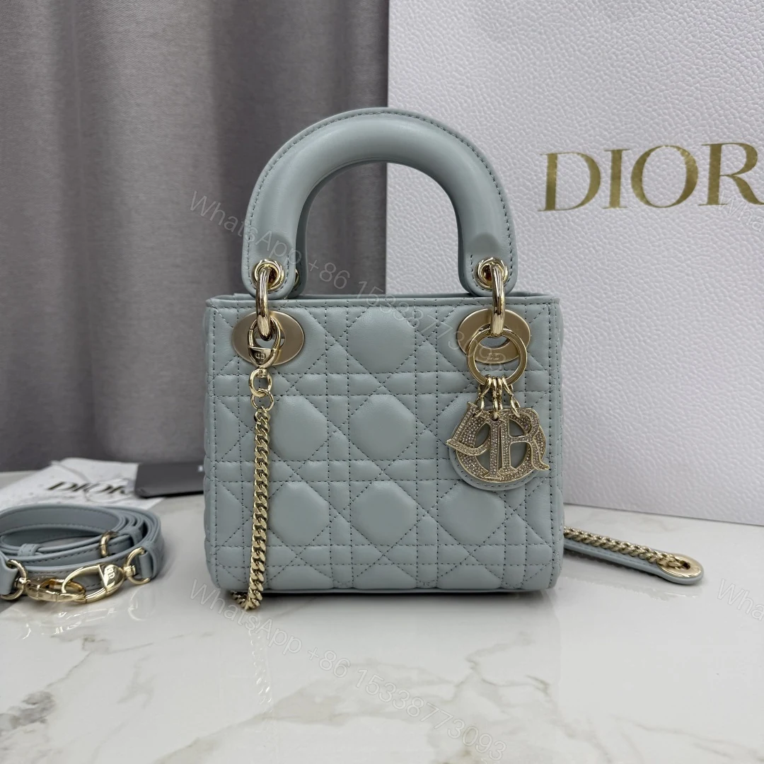 Dior高仿湖水藍Lady Dior女用手提包氣質小款百搭設計 — view 1