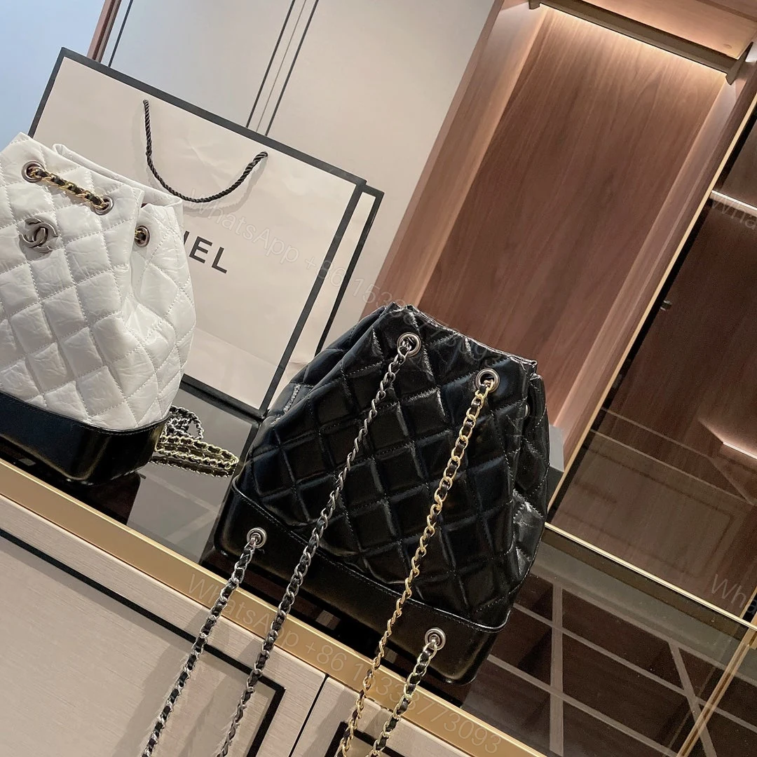 View 6 of Chanel Small Gabrielle Backpack Aged Calfskin & Gold Silver Black