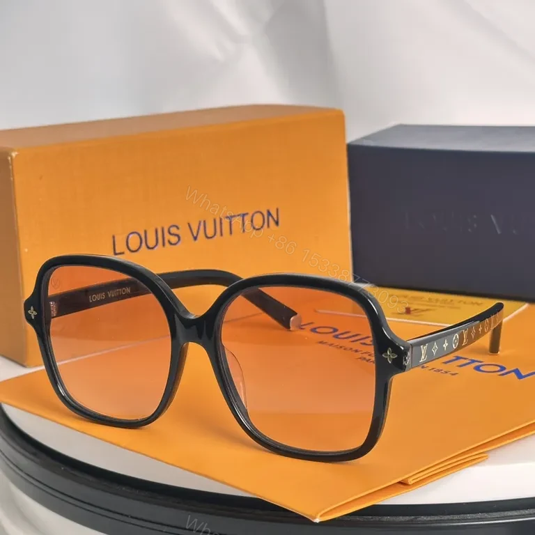 View 8 of Ivory-White Acetate Sunglasses: Luxe Oversized Glasses with LV Detail