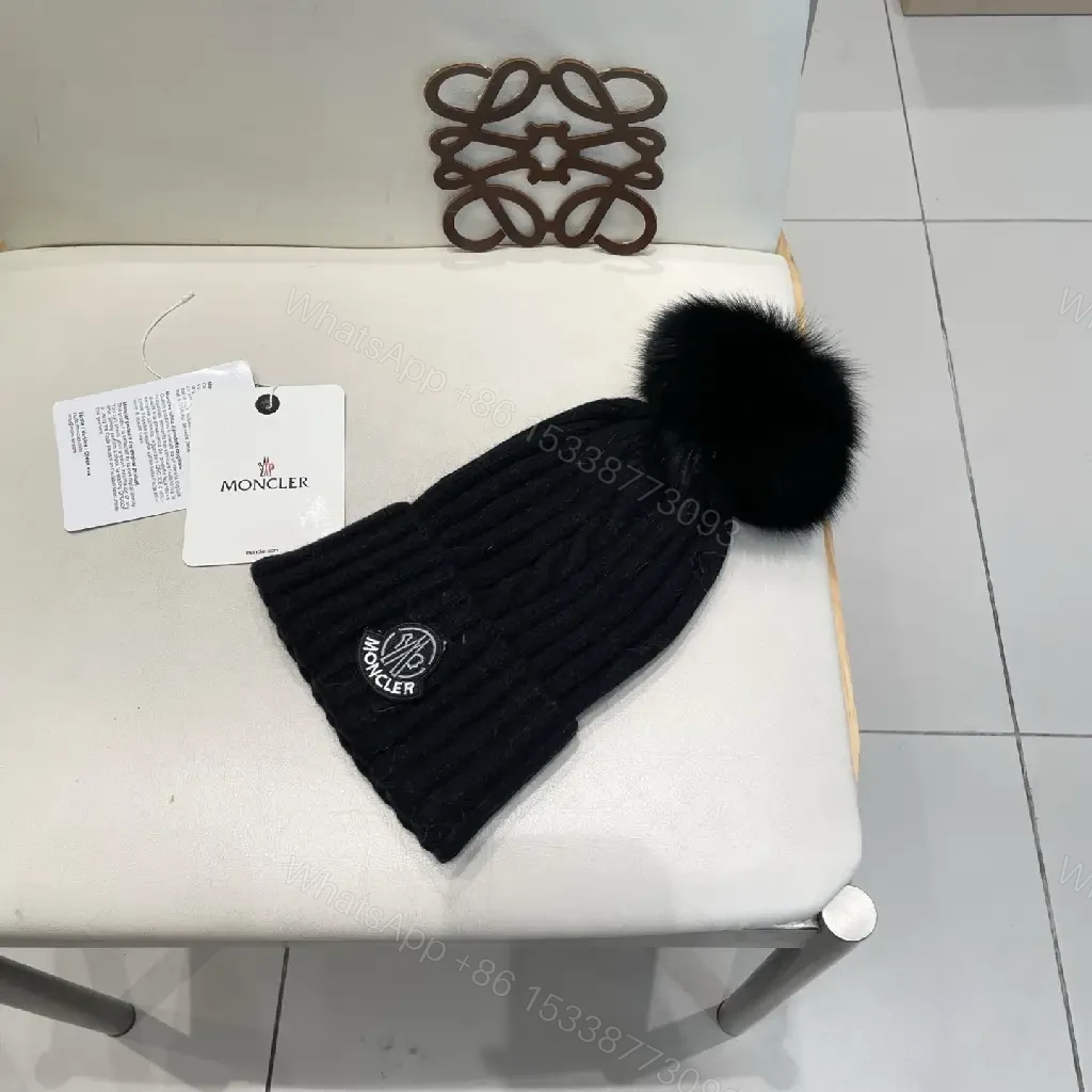 View 2 of Lux Knit Beanie with Fur Pom – Warmth & Luxe Streetwear