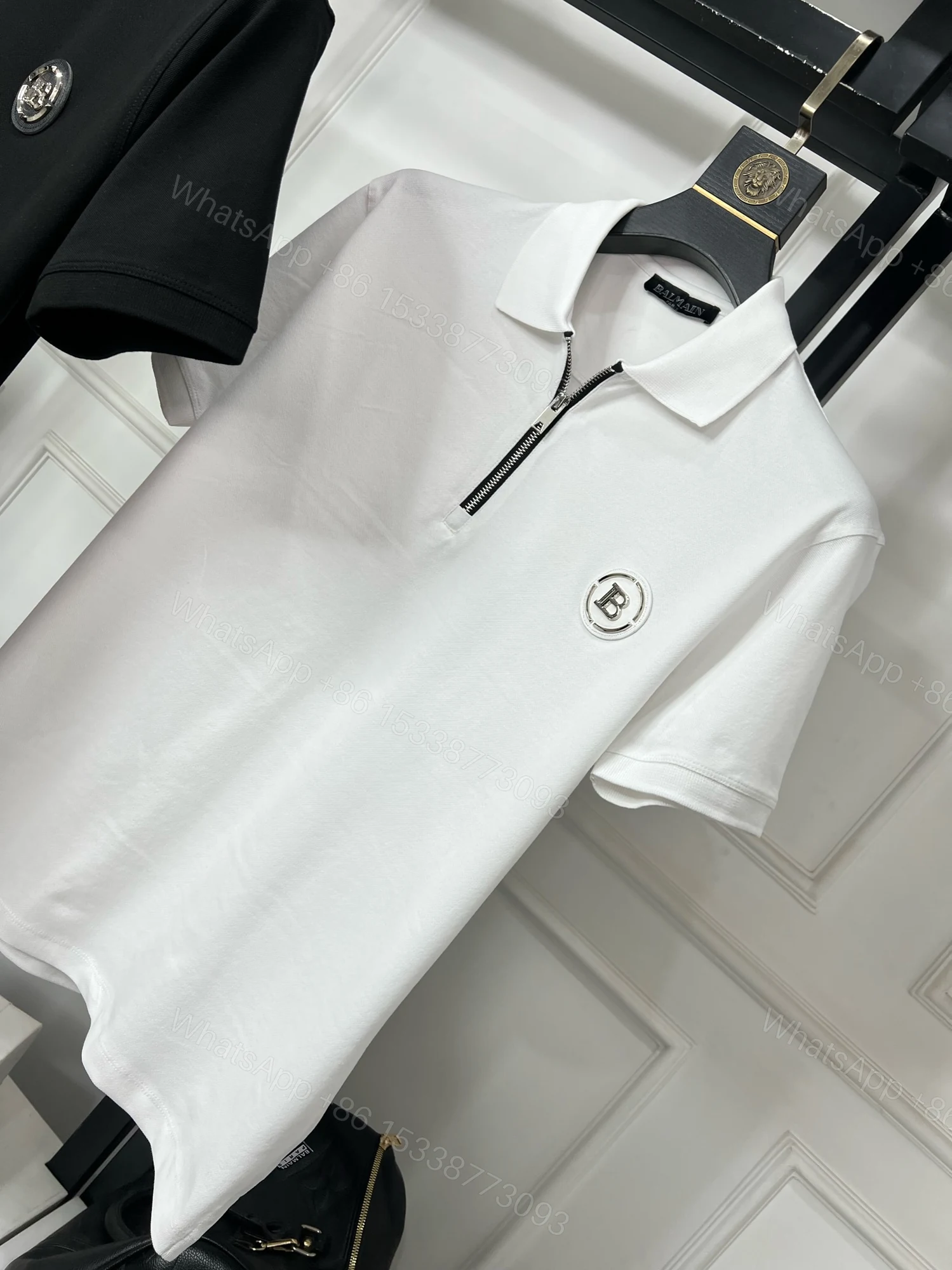 View 10 of First Copy BALMAIN Premium Zip Collar T-Shirt
