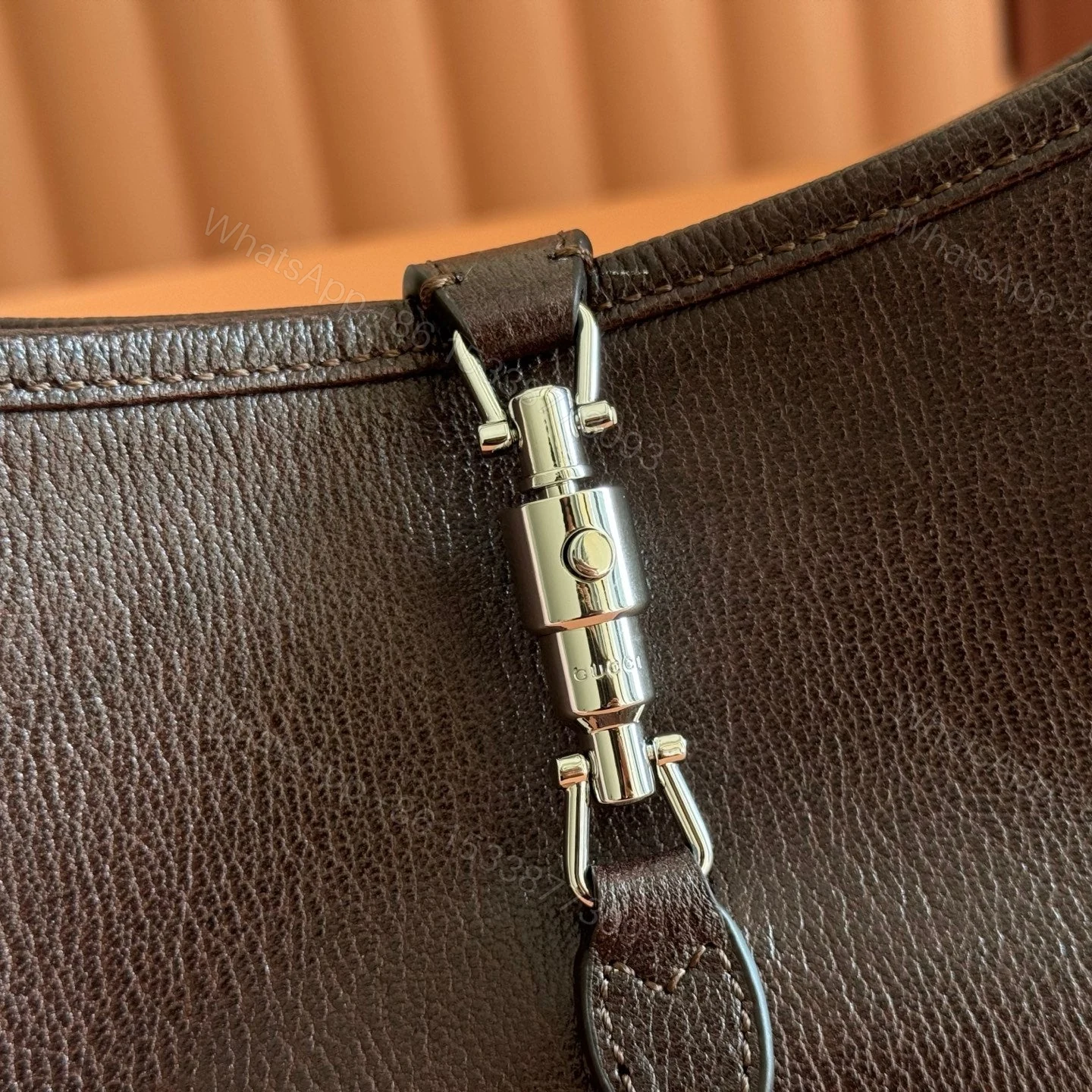 View 6 of GUCCI 26S JACKIE SLIM SHOULDER BAG 27 IN DARK BROWN CALFSKIN
