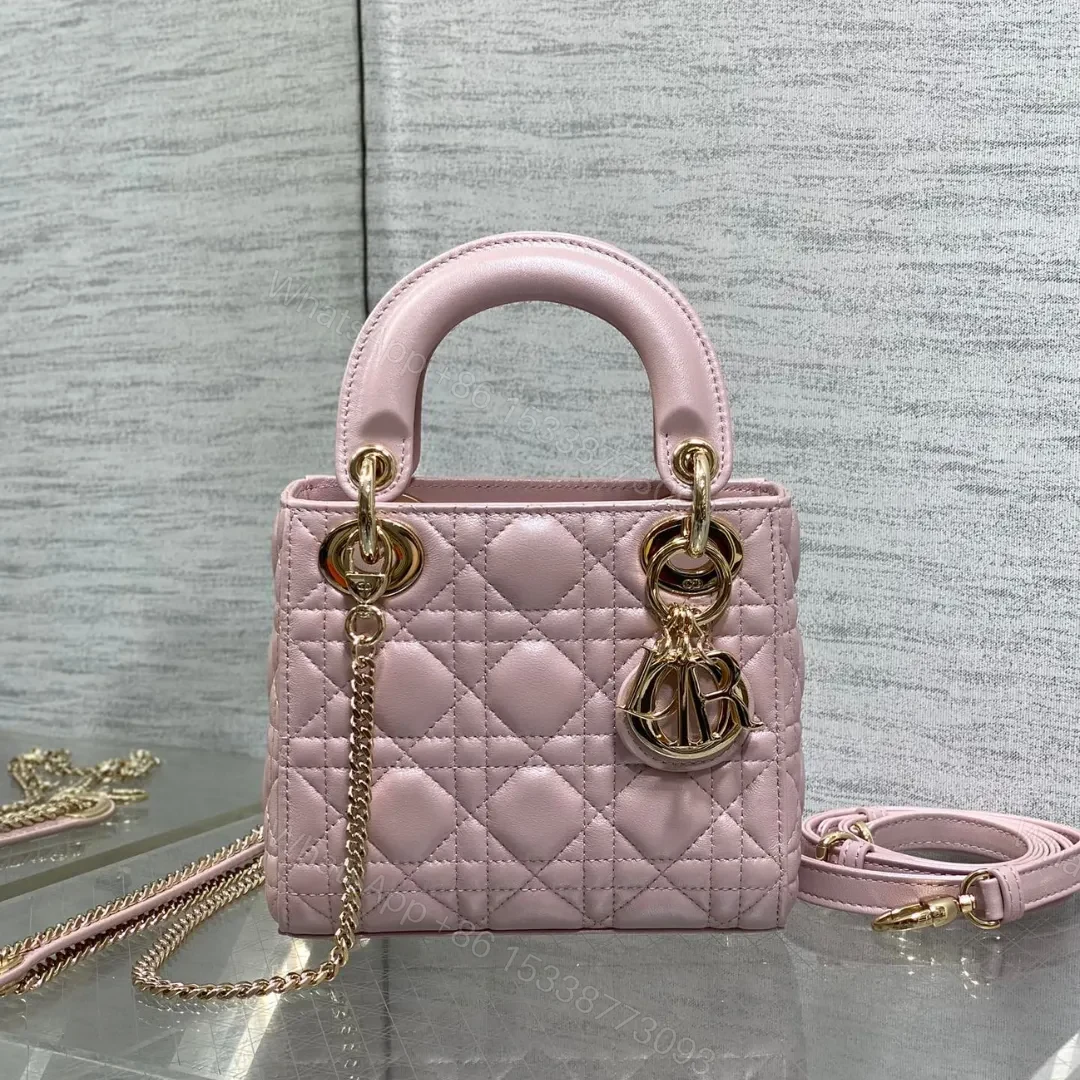 DIOR LADY DIOR MINI PINK GOLD HARDWARE — view 1