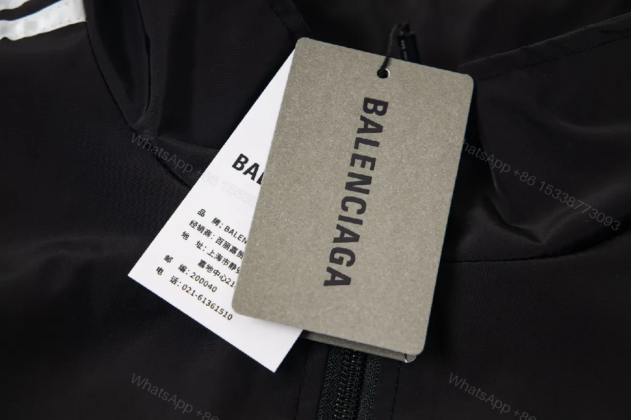 View 13 of Black + Windbreaker + Streetwear + Contrast piping + Windbreaker
