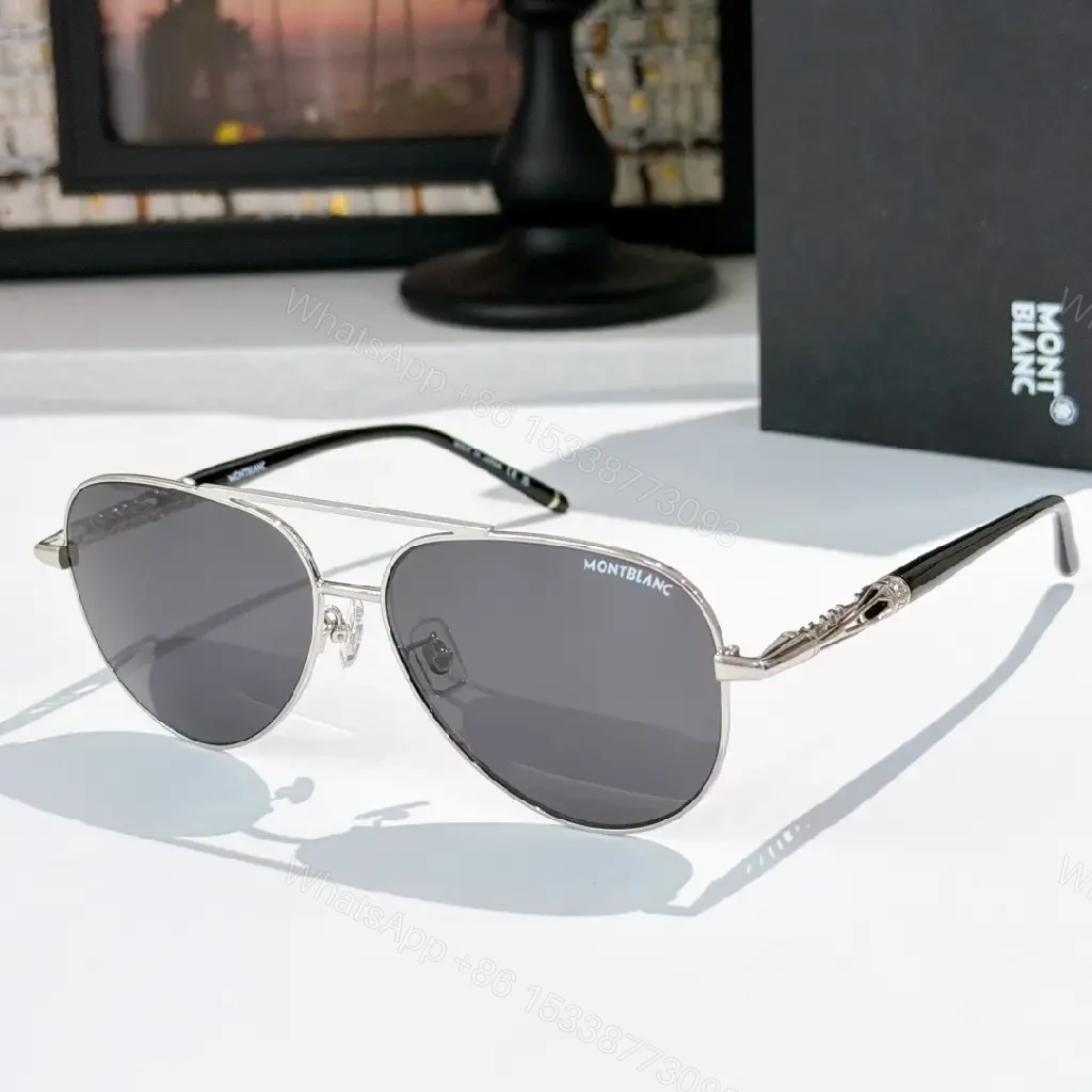 View 10 of Gold-Tone Aviator Sunglasses with Montblanc Detailing, Premium Style