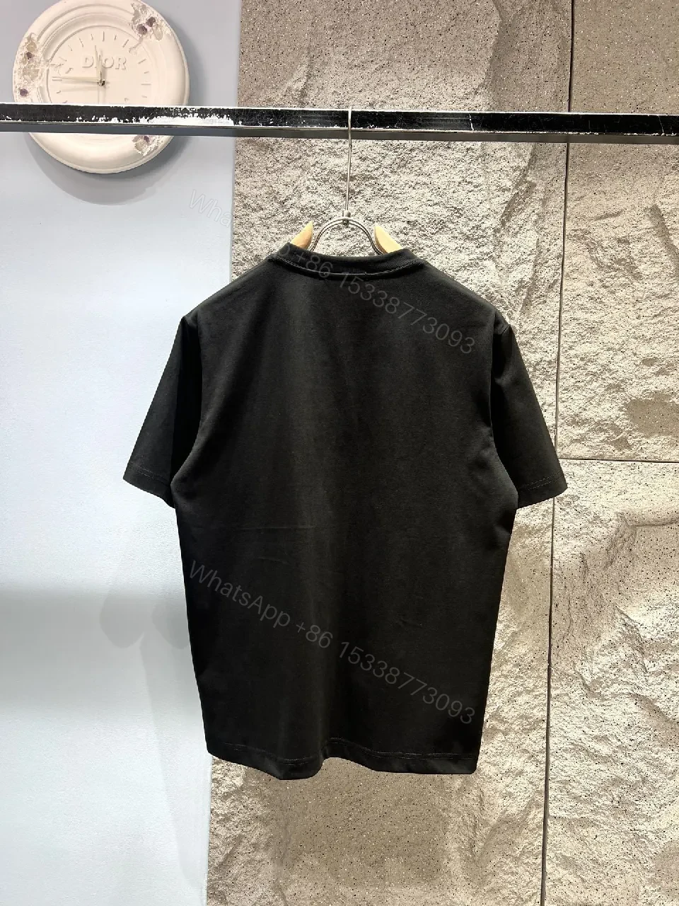 View 5 of Black Graphic Tee: Premium Prada Triangle Logo, Modern Streetwear