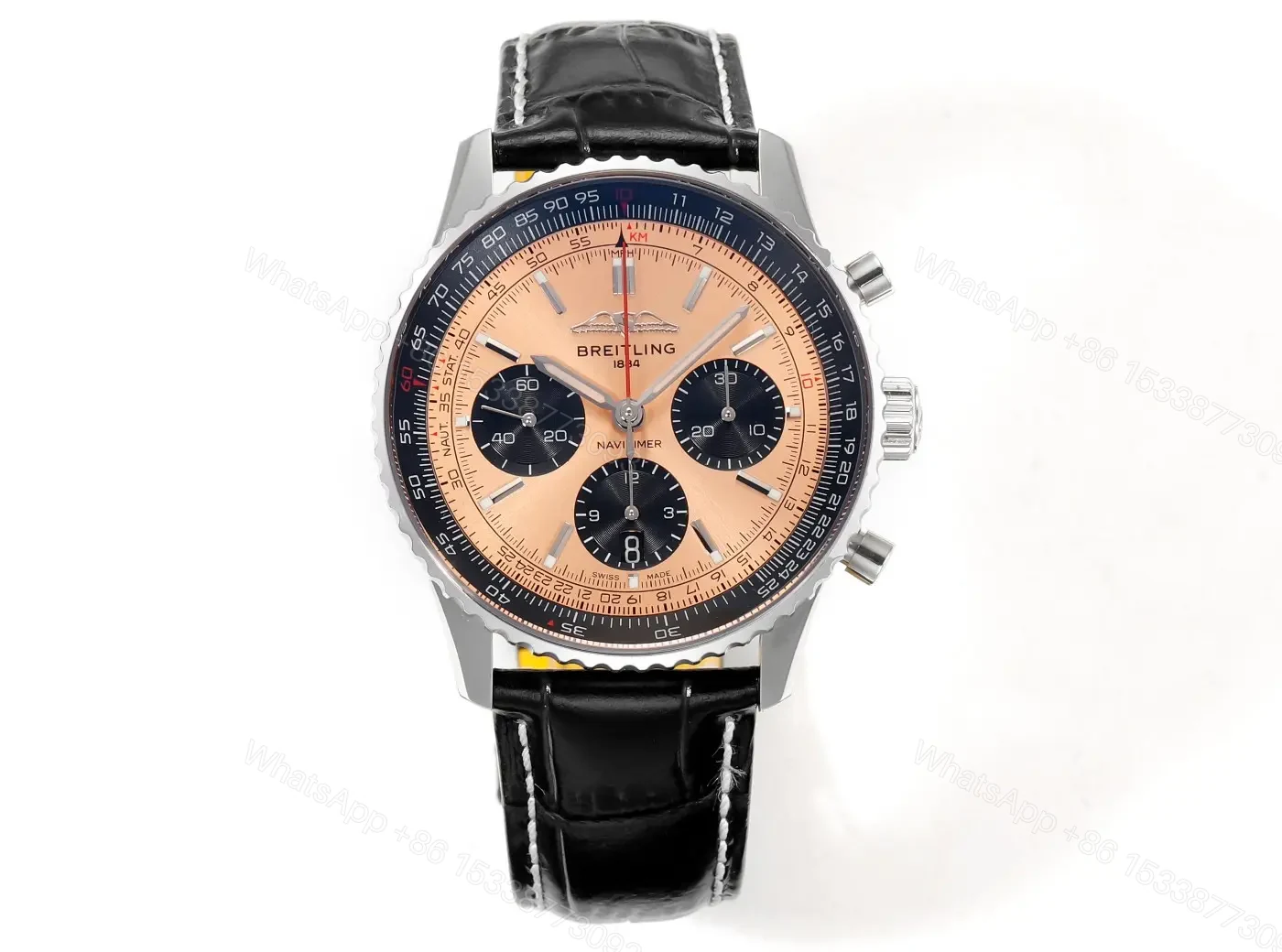Super Clone Breitling Navitimer B01 Copper Leather Strap 43MM Premium BRE-NAV-B01-43-COP-LTH — view 1