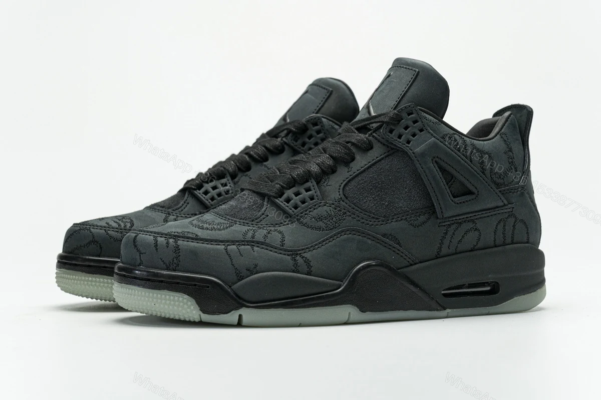 View 3 of Air Jordan 4 Retro KAWS Black 930155-001