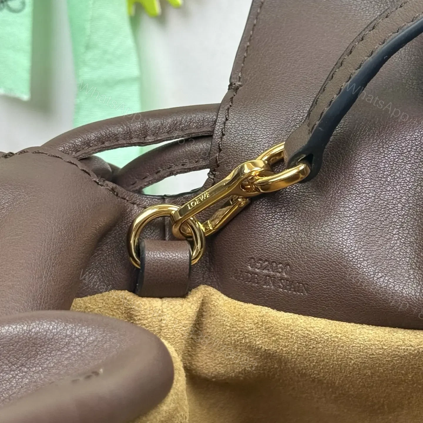 View 12 of 高仿Loewe*Flamenco系列3606福袋包咖啡色Mini免檢版