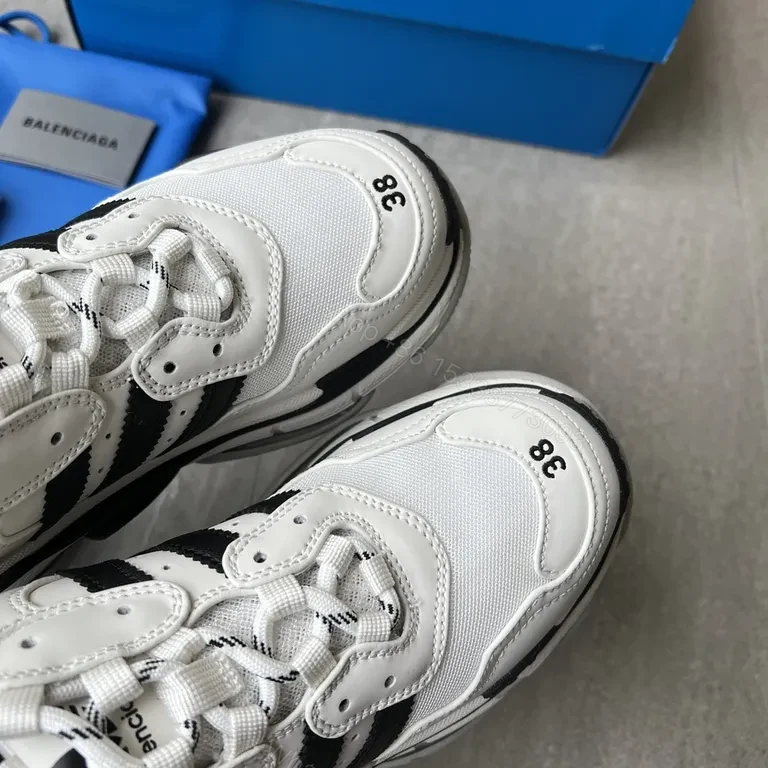 View 5 of White Leather Chunky Sneaker + Bold Balenciaga-Inspired + All-Day Comfort + Versatile Streetwear + Sneaker