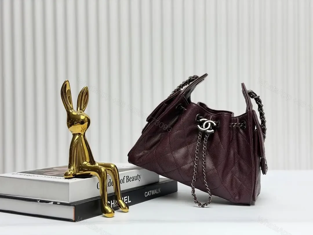 View 3 of Chanel 25 Mini Burgundy Sliver Hardware