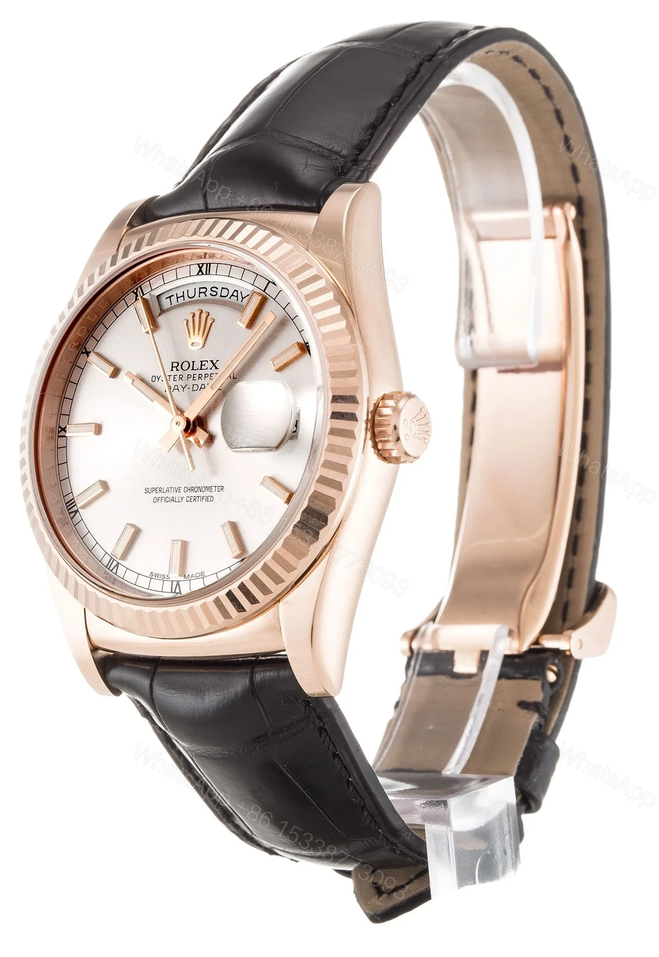 View 2 of Replica Rolex Day-Date Silver Dial 118135 36 mm