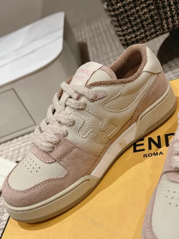 View 9 of Soft-Luxe Platform Low-Tops: Suedeâ€“Leather, Fendi-Inspired Detailing Sneakers