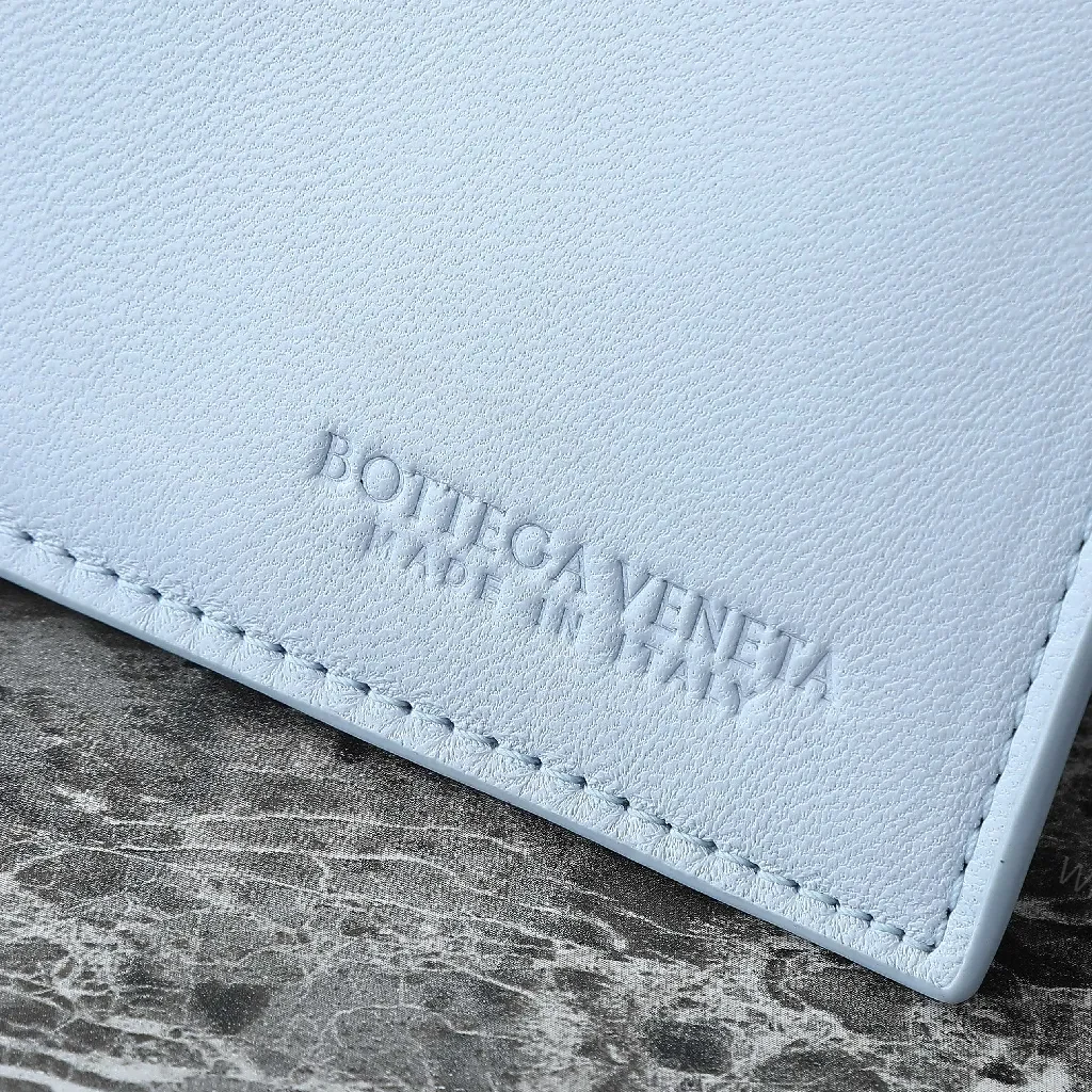 View 6 of Light Blue Woven Leather Tote: Everyday Luxe, Spacious