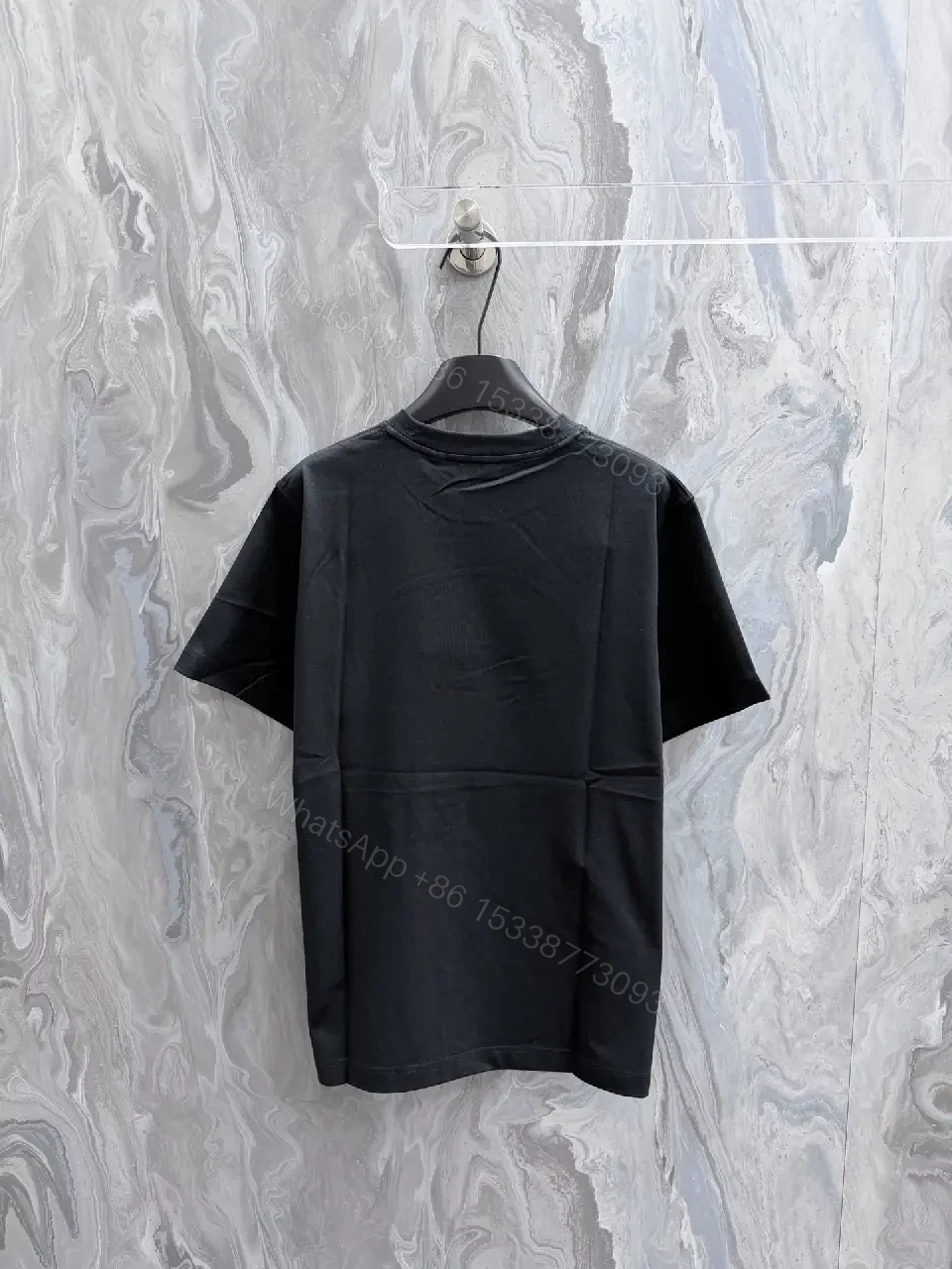 View 8 of Bold Black Cotton Tee, Subtle Luxe Details, Casual Confidence Tee