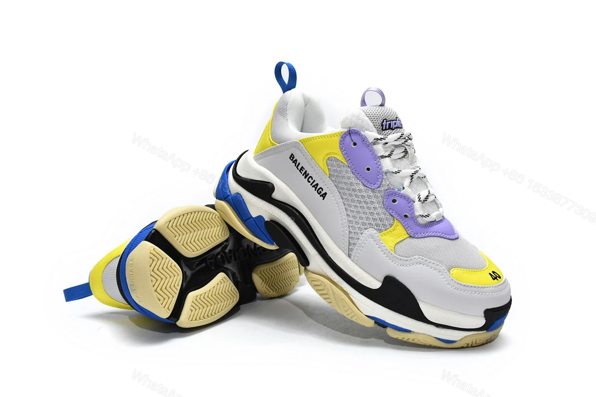 View 4 of Balenciaga Triple S Black Grey Blue 524039 W09OH 8081