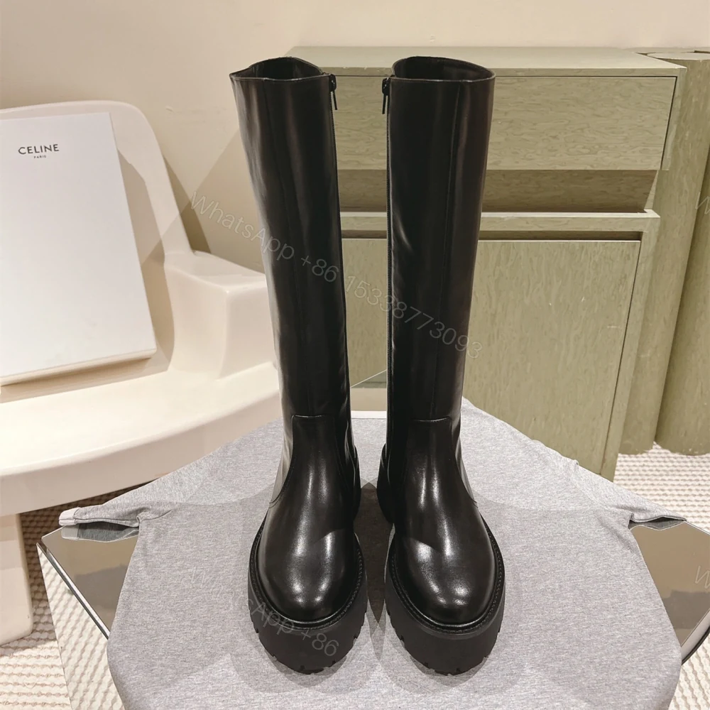 高仿Celine*354233492厚底高筒靴牛皮黑色免檢版 — view 1