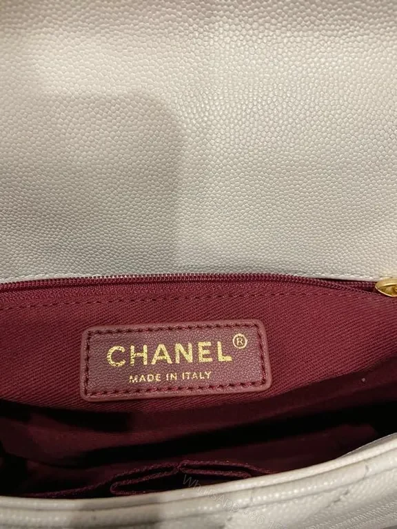 View 9 of White Quilted Luxury Bag with Gold Logo â€“ Chic Everyday Elegance