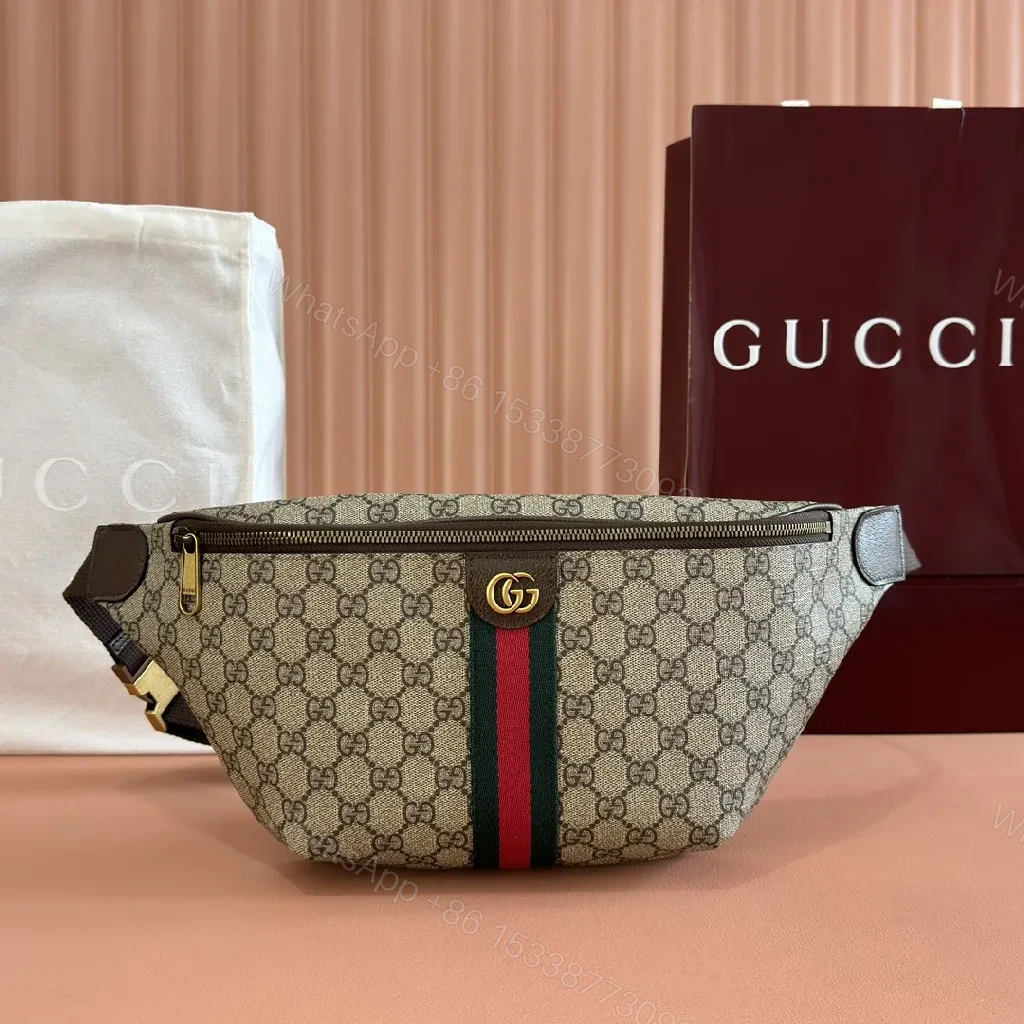 Green-Red Web Belt Bag in Monogram Canvas, Luxe Everyday Carry — view 1