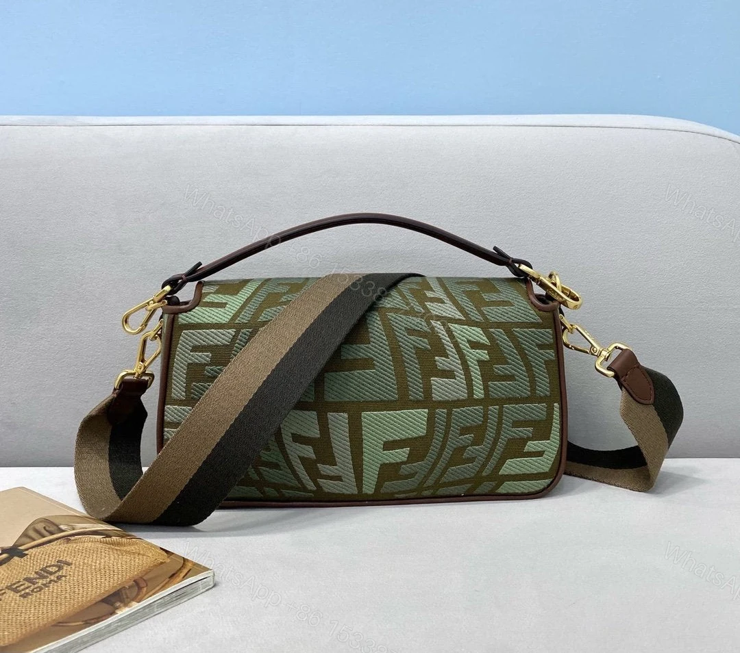 View 9 of Fendi FF Vertigo Canvas Baguette Bag 8BR600