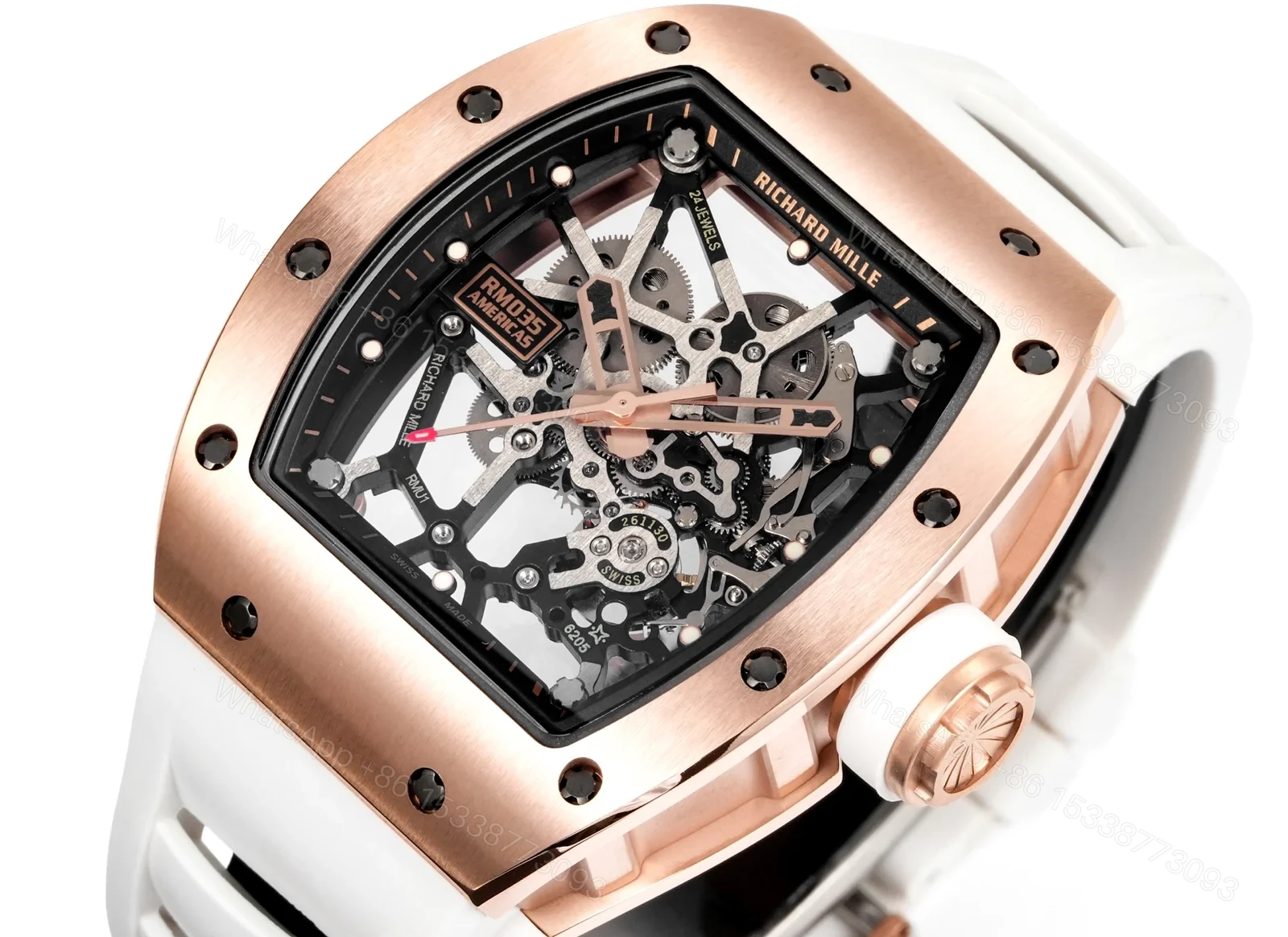 View 2 of Richard Mille RM035 BBR Big Bull RMUL1 Tourbillon Carbon Fiber Watch RM035-BBR-RMUL1-CARBON-VELCRO-2350