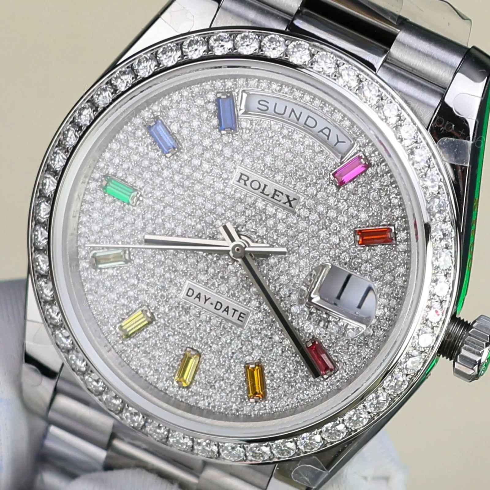 View 5 of Superclone Rolex Day-Date Diamond-Paved Dial 128349rbr-0006 36 mm