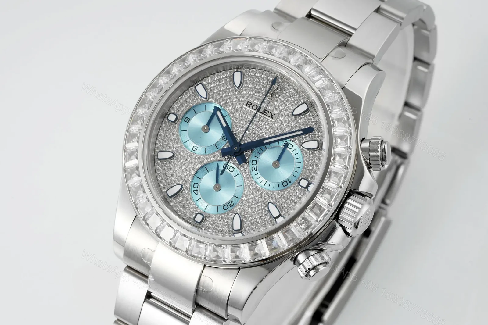 View 3 of Rolex Daytona Ice Blue Diamond Watch Oyster Bracelet Ultimate 40MM RLX-DAY-40-ICE-DIA-OYS
