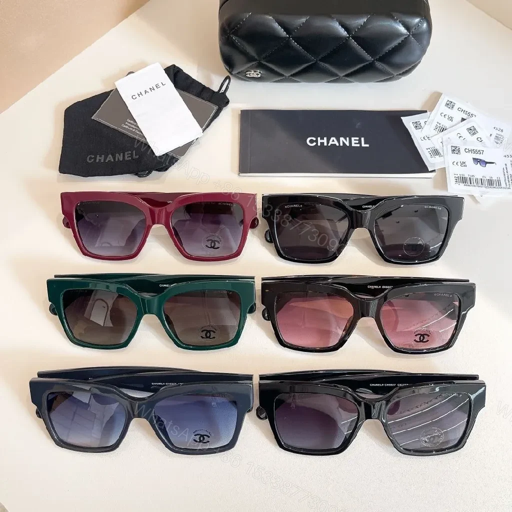 View 7 of Black Acetate Oversized Square Sunglasses + Quilted Case