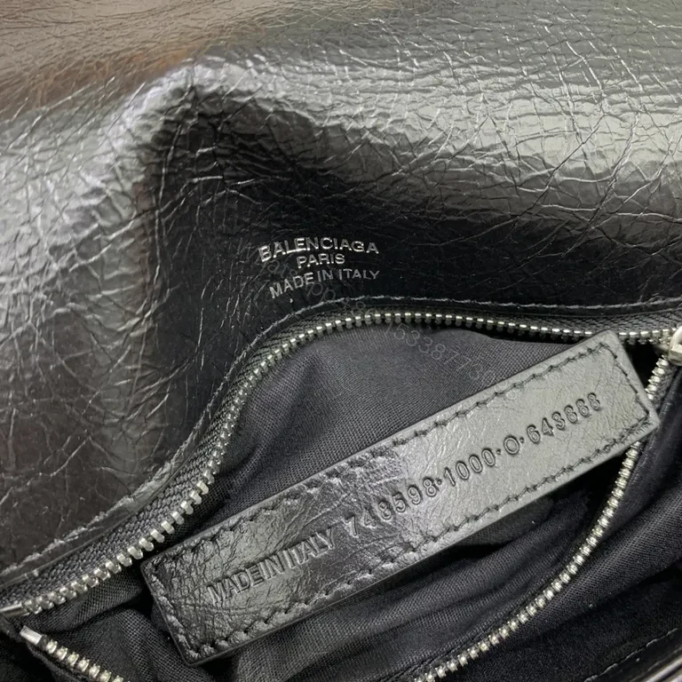 View 2 of Polished Leather Chain-Handle Flap Bag: Modern Luxury